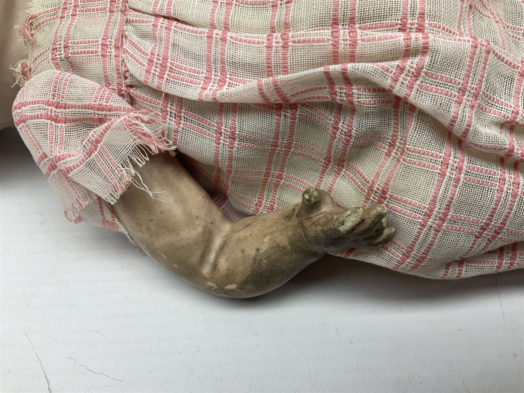 Palitoy Blip electronic game; boxed; and 1920s German Hermann Steiner bisque head doll with applied hair, sleeping eyes, open mouth with upper teeth and composition body with jointed limbs; marked with HS monogram and 6/0; H26cm (2)