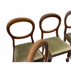 Set of six Victorian mahogany balloon back dining chairs