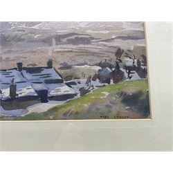 Frederick (Fred) Lawson (British 1888-1968): 'Castle Bolton - Looking in the direction of West Burton across Wensleydale', watercolour signed, titled on label verso 28cm x 37cm 