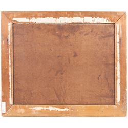 Manner of Margaret Evangeline Wilson (British 1890-1977): Still Life of Purple Flowers in a Glass Vase, oil on board unsigned 40cm x 50cm