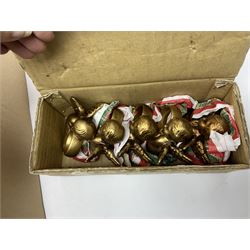 Collection of Christmas decorations, table ornaments, etc, together with two dolls, etc