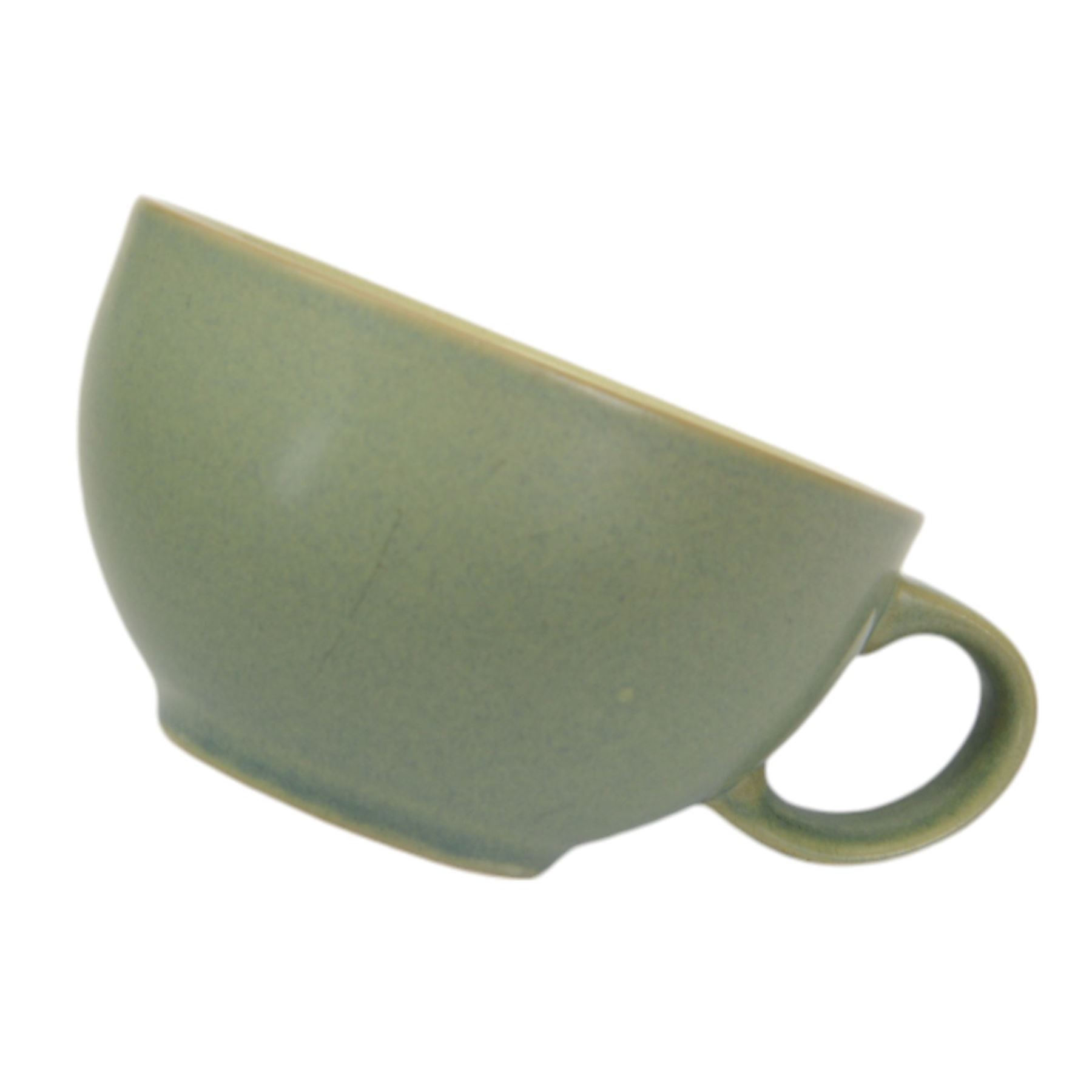 Collection of Denby Calm pattern tea and dinner wares,  including plates, bowls and teacups, jug, etc together with similar green stoneware dinner wares