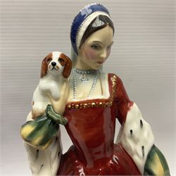Two Royal Doulton figures comprising Mary Queen of Scots HN3142 from the 'Queens of the Realm' Collection and Ann Boleyn HN3232, limited edition no. 1187/ 9,500 (2) 