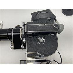 Bolex H16 RX5 camera body, serial no. 245758, with ' Kern Paillard Vario Switar 1:1.9 f=16-100mm POE Bolex H16RX' lens, Bolex 400ft magazine, etc, all in Bolex large flight case