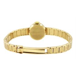 Rolex Precision ladies 9ct gold manual wind wristwatch, Cal. 1401, silvered dial with baton hour markers, the integral bracelet and case  by D Shackman & Sons, London 1965, boxed with guarantee