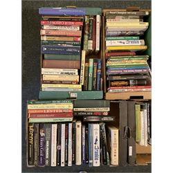 Books, mostly relating to horse racing, including ‘Horse Sweat and Tears’ by Simon Barnes, ‘Royal Champion’ by Bill Curling etc
