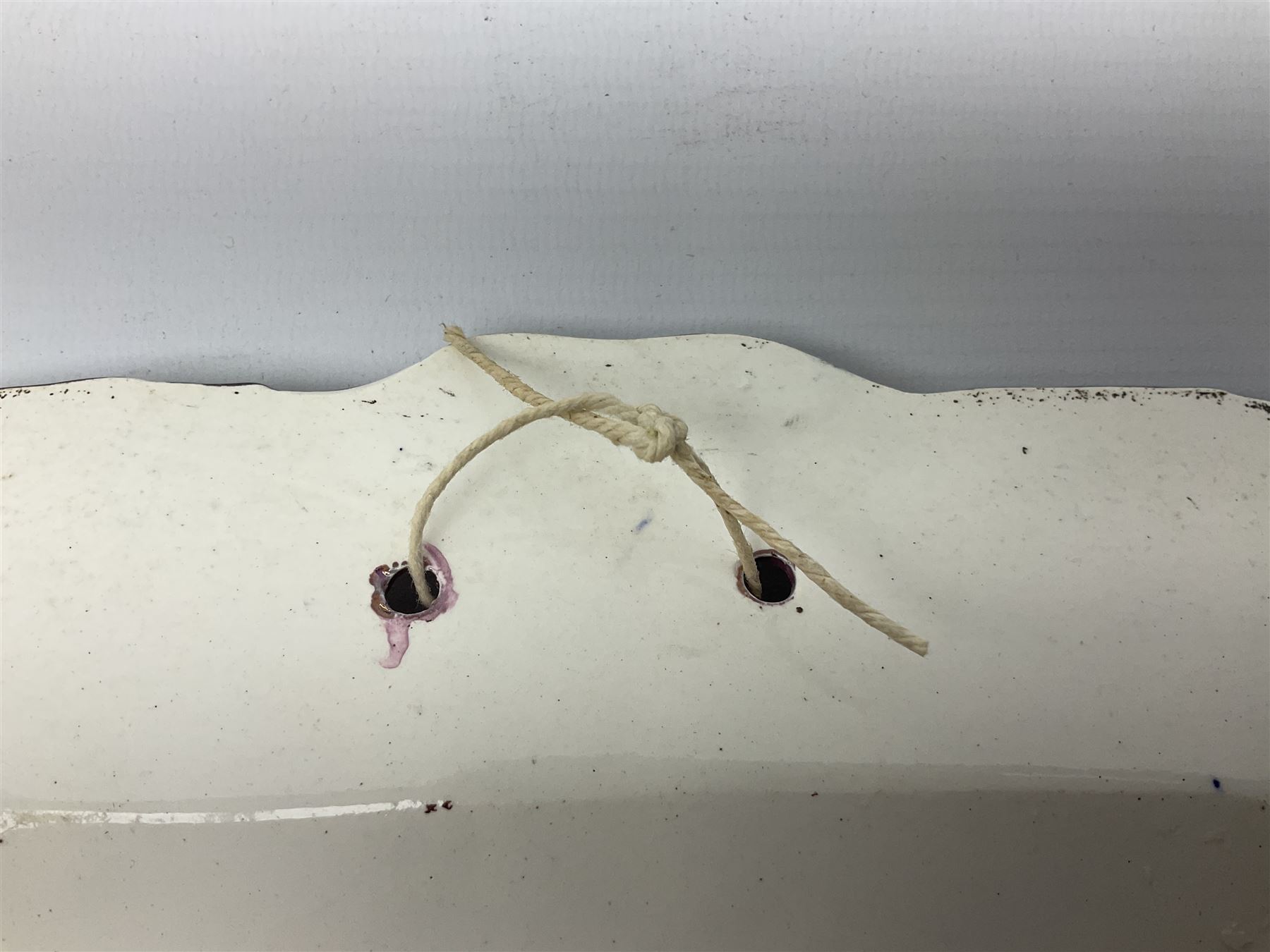 19th century Sunderland pink lustre wall plaque, inscribed 'Behold God will not cast away a perfect man, neither will he help the evil doers', H20cm