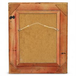 19th century design rectangular wall mirror, set within a swept giltwood and gesso frame, with foliate corner mounts and ebonised inner border, enclosing a bevelled mirror plate
