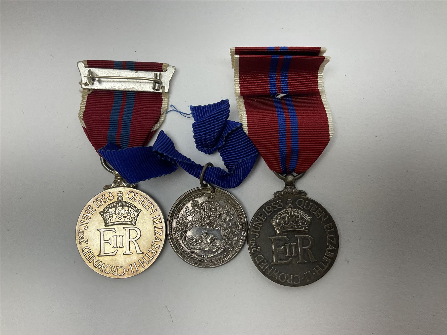 Imperial Service Medal awarded to James Roscow; four coronation medals for Edward VII, George VI and two Elizabeth II (both boxed); George V silver jubilee miniature; and two replica medals - Military Cross and Victoria South Africa 1877-8-9 (8)