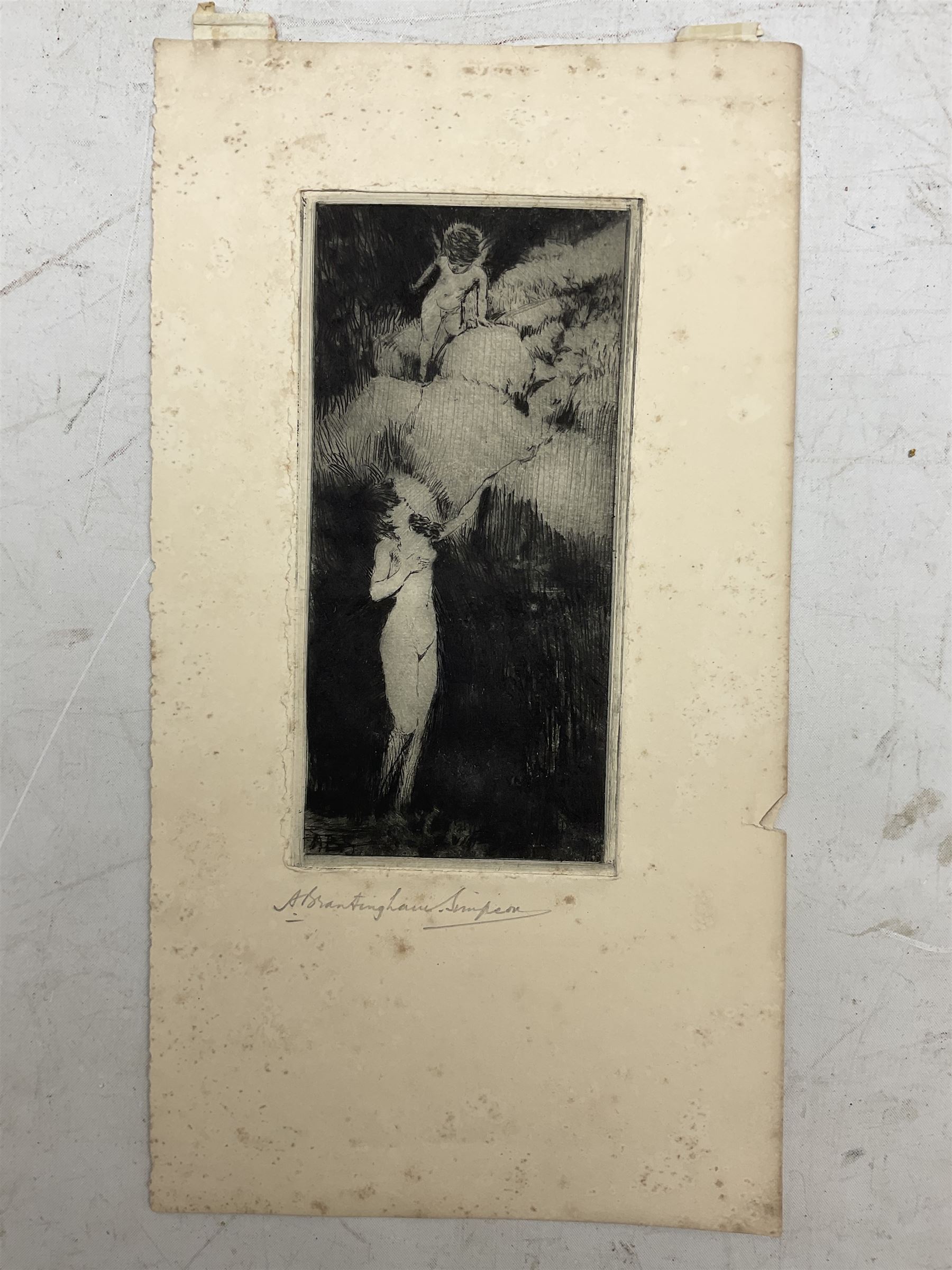 Alexander Brantingham Simpson (British fl.1904-1931): Collection of nine drypoint etchings, variously signed in pencil and in the plates, max 17cm x 28cm (9) (unframed)