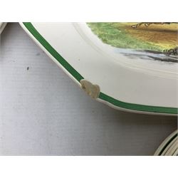 Collection of Copeland Spode hunting scenes dinner wares, after J. F. Herring, to include dinner plates, side plates, graduated serving platters, lidded box etc, together with Spode's Byron breakfast cup and saucer, all with printed marks beneath (29)