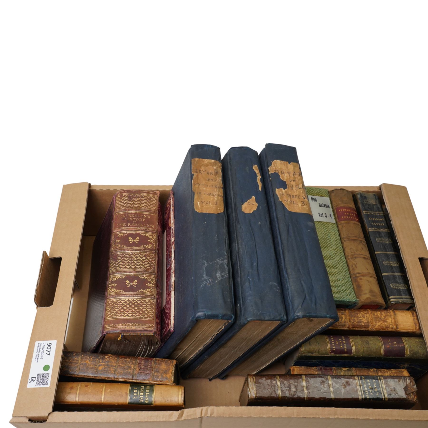 'Newmarket: or an Essay on the Turf' printed for the author 1771, volume one, Clarendon - History of the Rebellion and Civil Wars in England' 1843, Bryant, Jacob - 'A New System or an Analysis of Ancient Mythology' three volumes 1774 