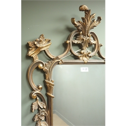  Ornate Rococo style wall mirror, W59cm, H107cm  