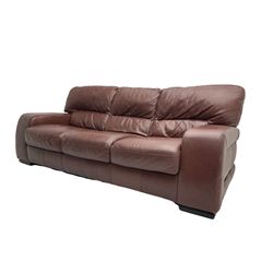 Violino Italian - three seat sofa upholstered in brown leather