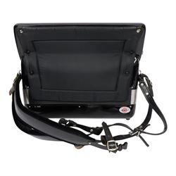 Borsini  5-row Chromatic button accordion, with 77-black and white pearlescent buttons and 96 bass buttons, in black high gloss case, with carry strap and original hard carrycase