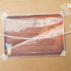 Walt Disney Company limited edition Peter pan serigraph cel, depicting Captain Hook and Tinkerbell, limited edition 22/150, with certificate, H45cm, L53cm 