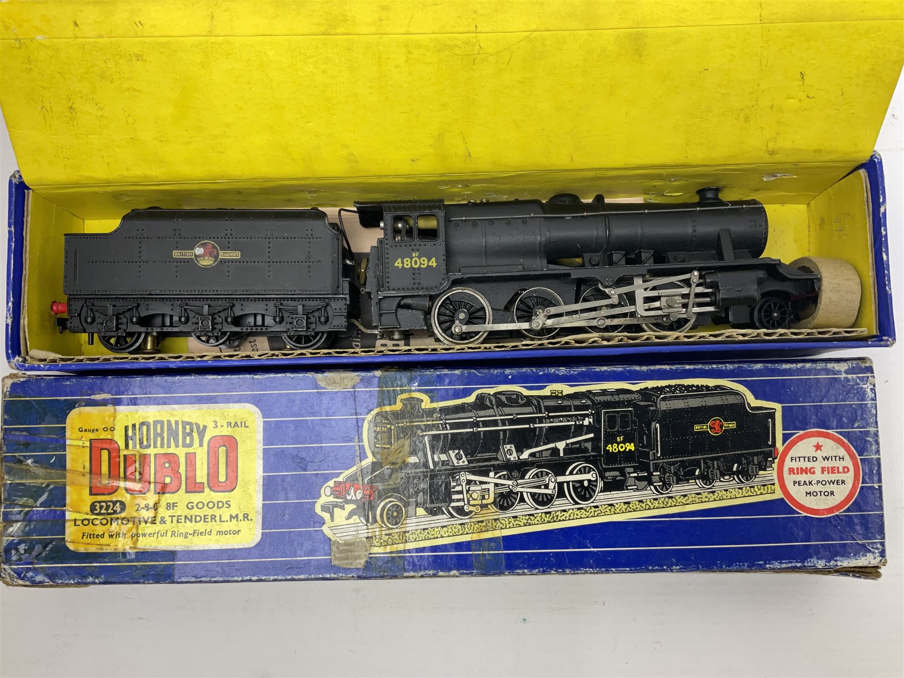 Hornby Dublo - 3-rail Class 8F 2-8-0 locomotive No.48094 in BR black with instructions; in original box
