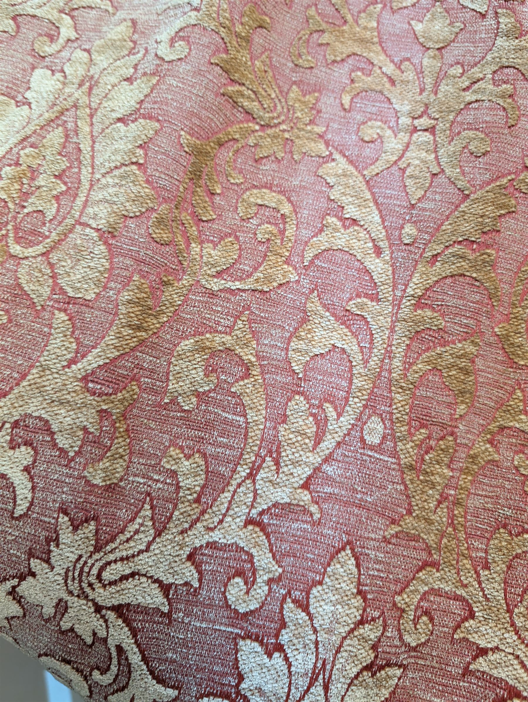 Two pairs of matching John Lewis lined chenille curtains, each curtain 183cm drop x 163cm wide and 135cm drop x 163cm wide; quality single door curtain 206cm drop x 190cm wide and an adjustable rail