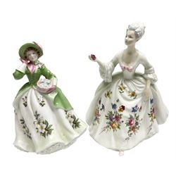 Royal Worcester figure Sweet Holly no 5481 together with Royal Doulton figure Diana n HN2468, largest example H20cm 