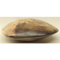  Peter Hough (British Contemporary) Burnished earthenware sculpture, smoke fired in the form of a pebble, L30cm   