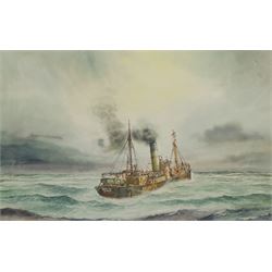 David C Bell (British 1950-): Grimsby Trawler 'Octaves' at Sea, watercolour signed 32cm x 50cm