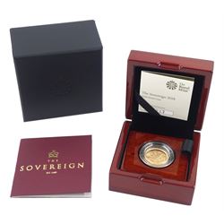 Queen Elizabeth II 2018 gold proof full sovereign coin, cased with certificate