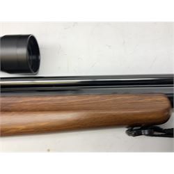 Webley Raider pre-charged .22 air rifle, with Option Zero wide angle scope and sound moderator, serial No. 880775, soft carry case