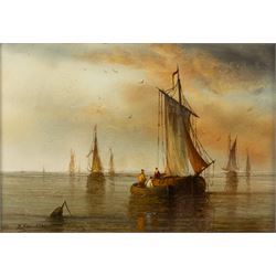 Ronald Cavalla (British 1940-): Dutch Fishing Vessels, pair of oils on board signed 8.5cm x 12.5cm and 12.5cm x 8.5cm (2)