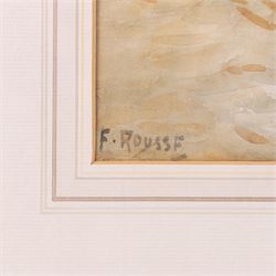 Frank Rousse (British fl.1897-1917): Seagulls off St Anne's Staith - Whitby Harbour, watercolour signed 34cm x 51cm 