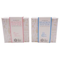 Two The Royal Mint United Kingdom Beatrix Potter silver proof fifty pence coins, 'Flopsy Bunny' and 'Peter Rabbit', both cased with certificates