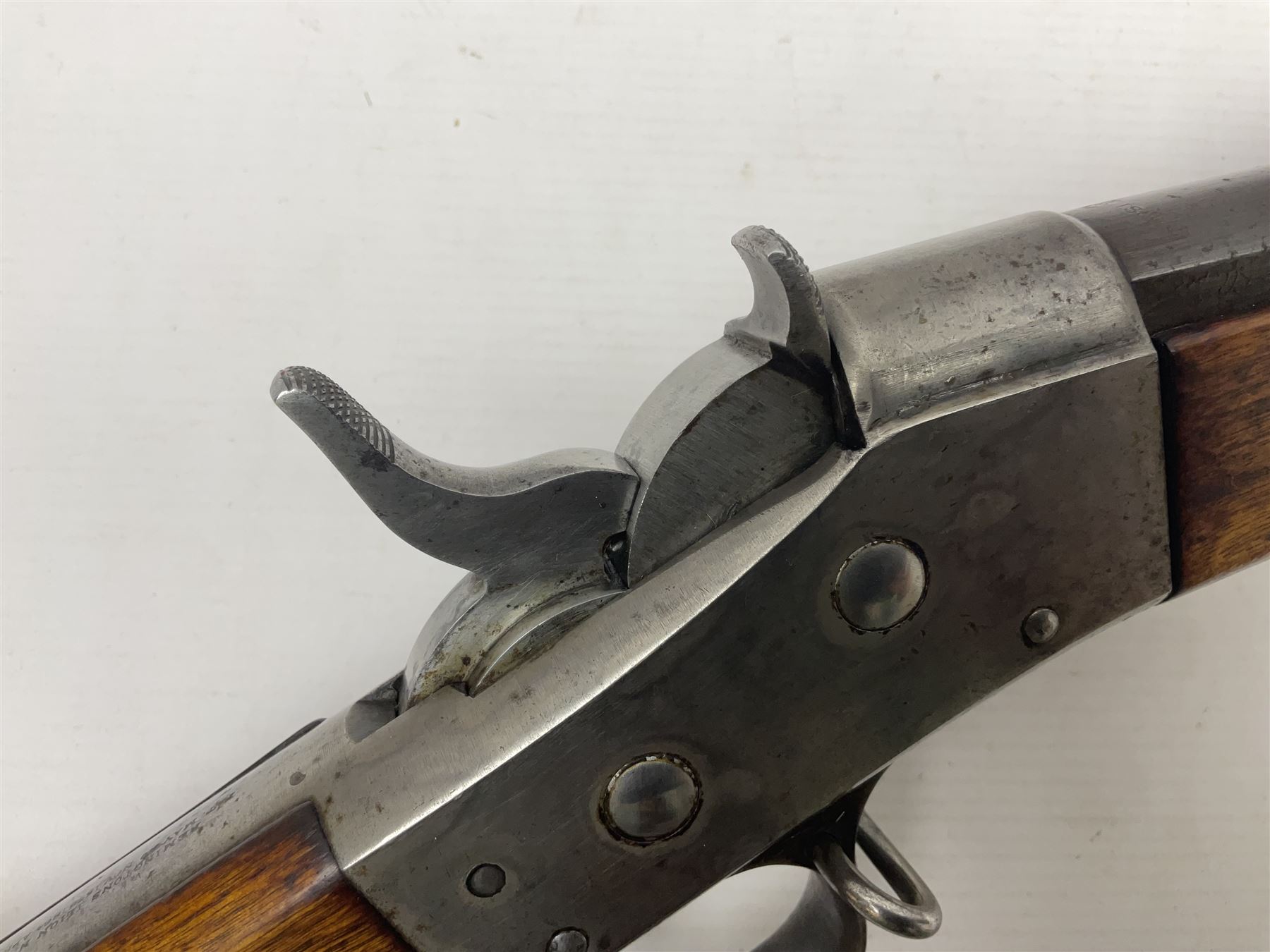 Late 19th century Swedish .50 cal. rolling block centre fire Remington rifle, the 95cm(37.5