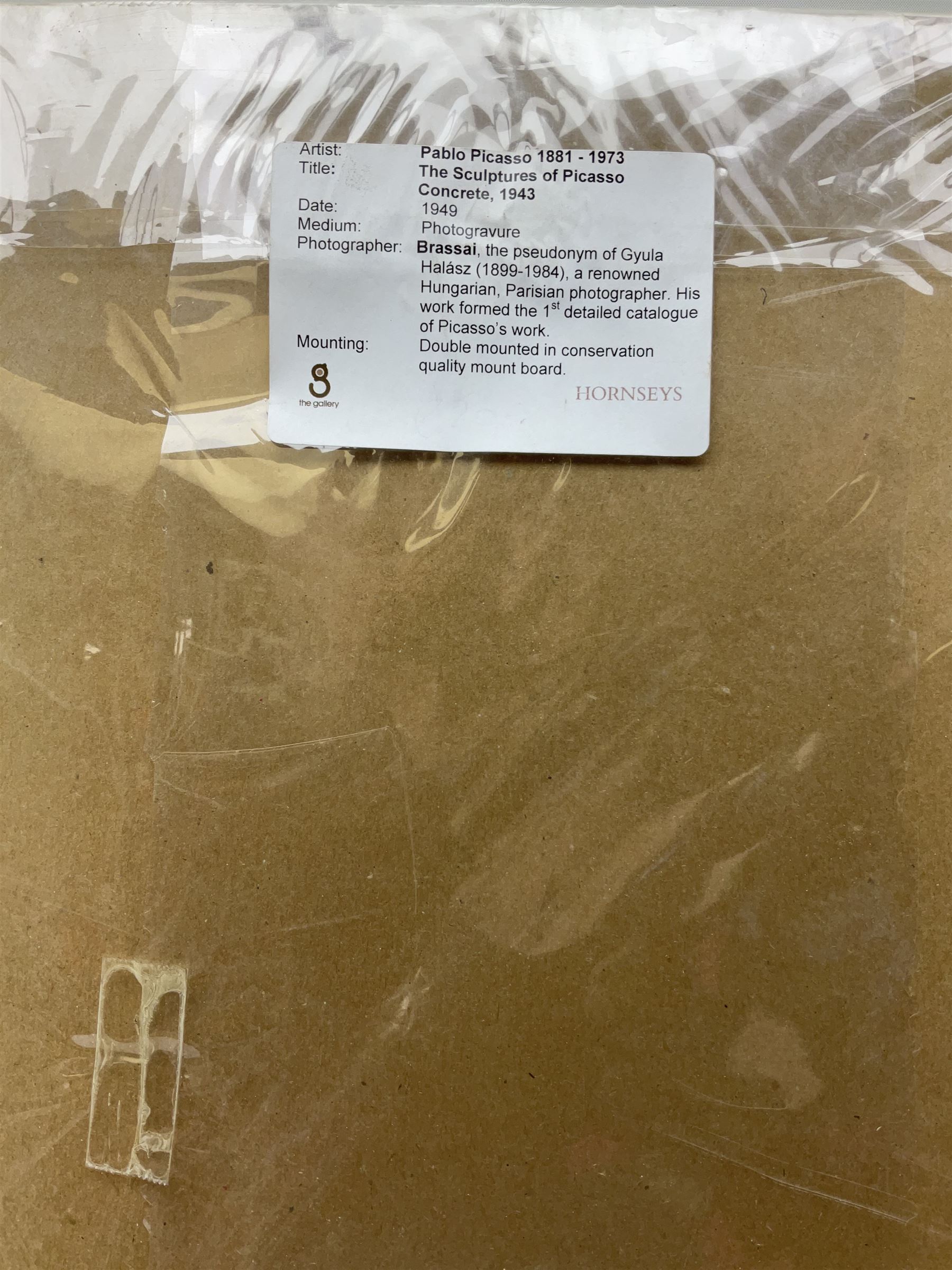 Brassaï (French 1899-1994) after Pablo Ruiz Picasso (1881-1973): 'The Sculptures of Picasso Concrete 1943', photogravure dated 1949, 28cm x 19cm