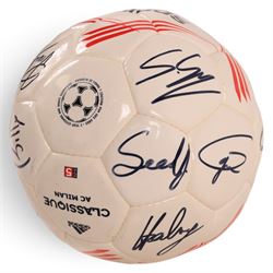 Manchester United football, signed by 2002/2003 season squad, with certificate of authenticity, together with a signed Adidas Classique AC Milan football