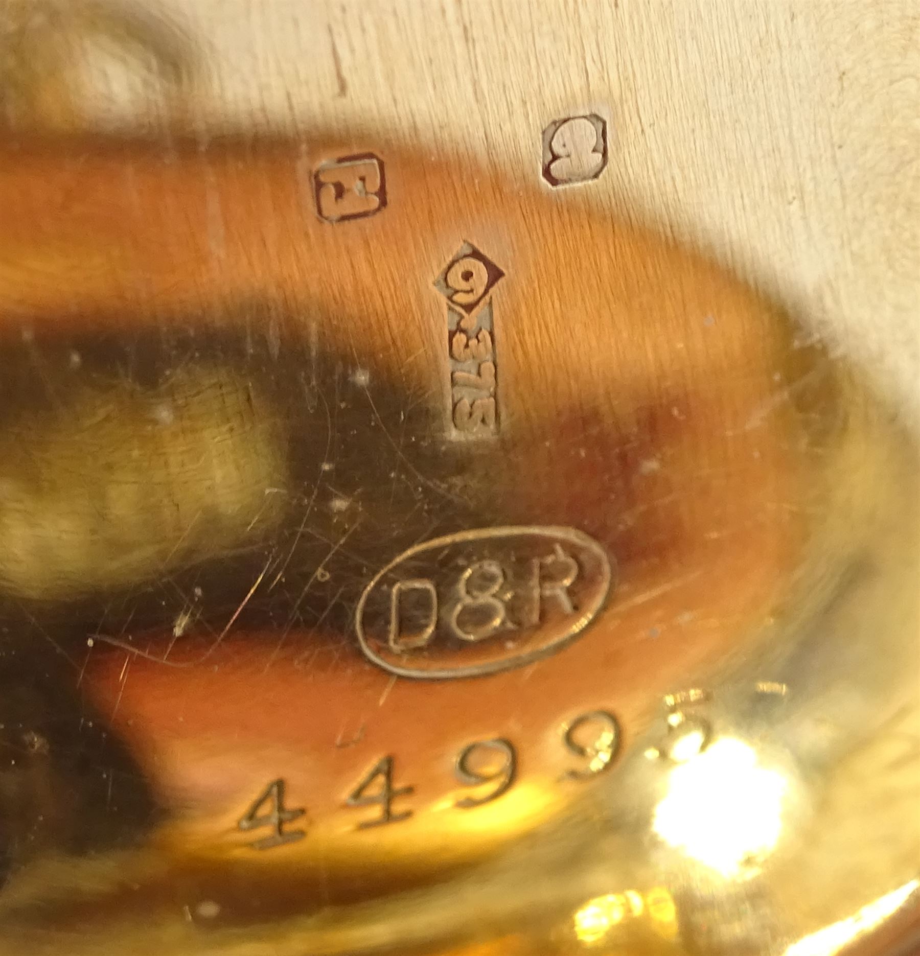 9ct gold open face ladies keyless lever fob watch, London import marks 1912 and one other 9ct rose gold open face ladies keyless pocket watches, Glasgow import marks 1913?, both with gilt dials and Roman numerals   