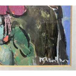 Donald Manson (Scottish 1948-): 'Flowers', gouache signed, artist's 'Renfrewshire' address label verso 14.5cm x 11.5cm
Provenance: with The Open Eye Gallery, Edinburgh, label verso 