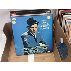 Quantity of vinyl records, including Elvis, Cliff Richard, Dianna Ross, Frank Sinatra etc, in three boxes  