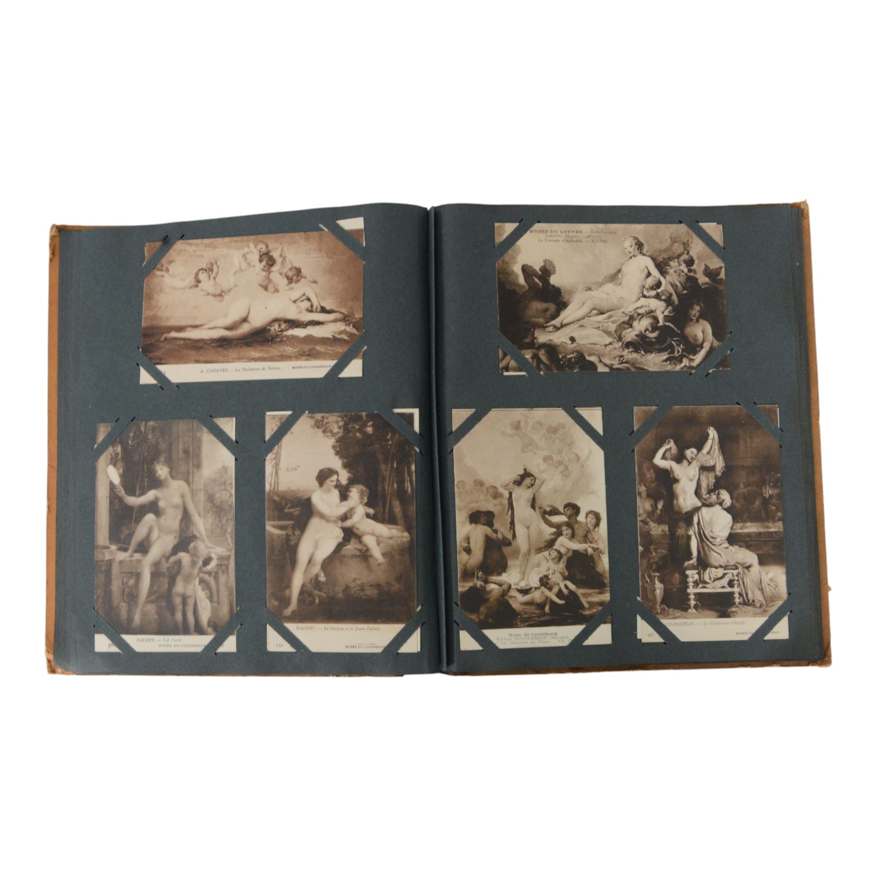 French cased metronome together with Noma Santa-Glo and a collection of museum postcards of nude sculpture 