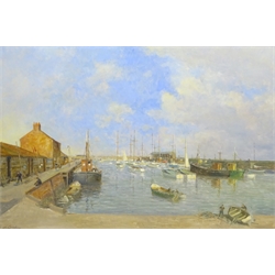  Walter Goodin  (British 1907-1992): Bridlington Harbour, oil on board signed 60cm x 90cm  DDS - Artist's resale rights may apply to this lot    
