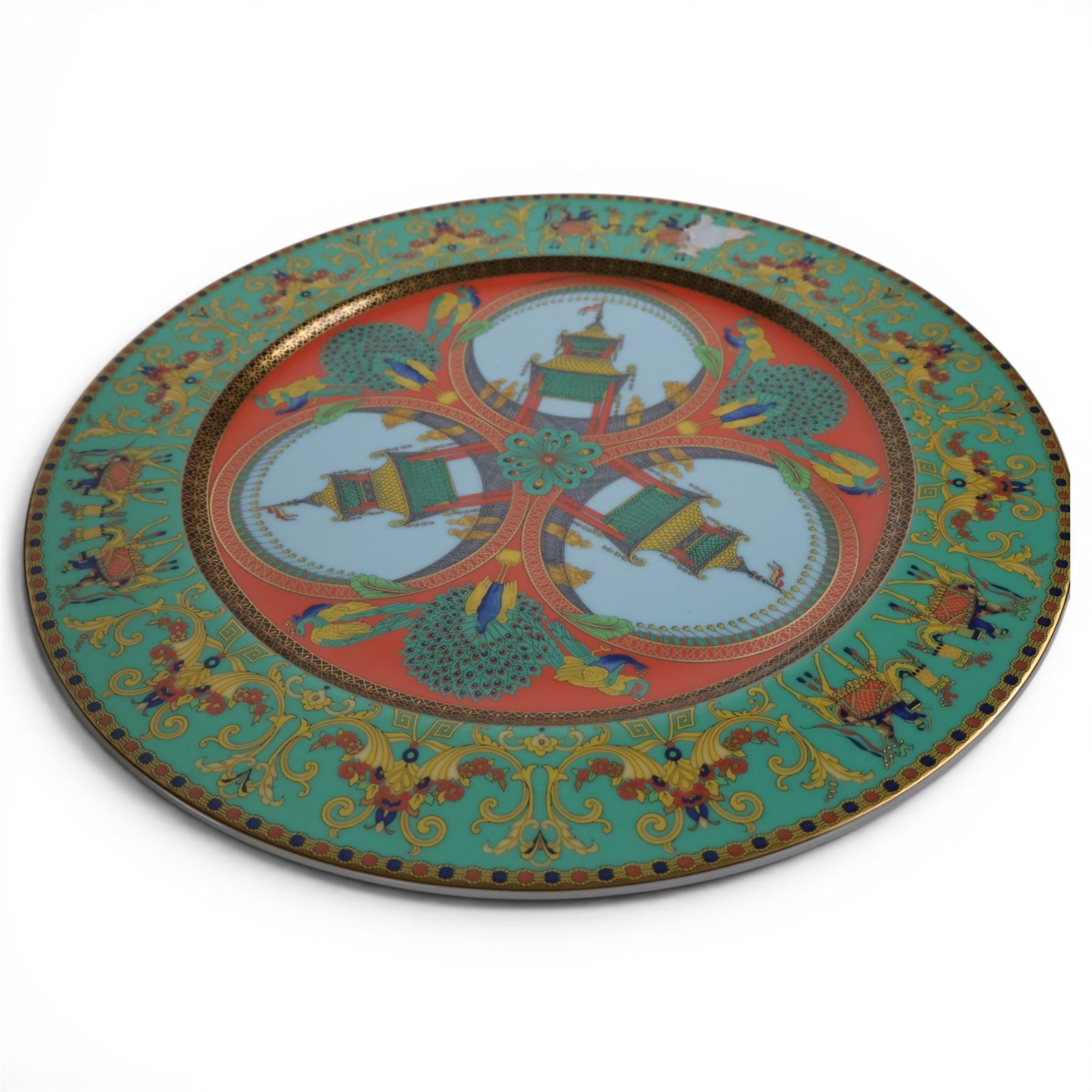 Rosenthal Versace pair of Le Voyage de Marco Polo plates, both boxed, D31cm