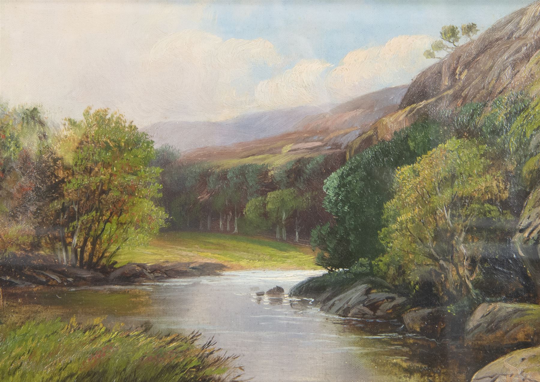 Walter Linsley Meegan (British c1860-1944): Waterfall and River Landscapes, pair oils on canvas signed 24cm x 34cm (2)