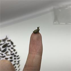 Collection of miniature cold painted bronze and similar animals, to include birds, sheep, horses etc 