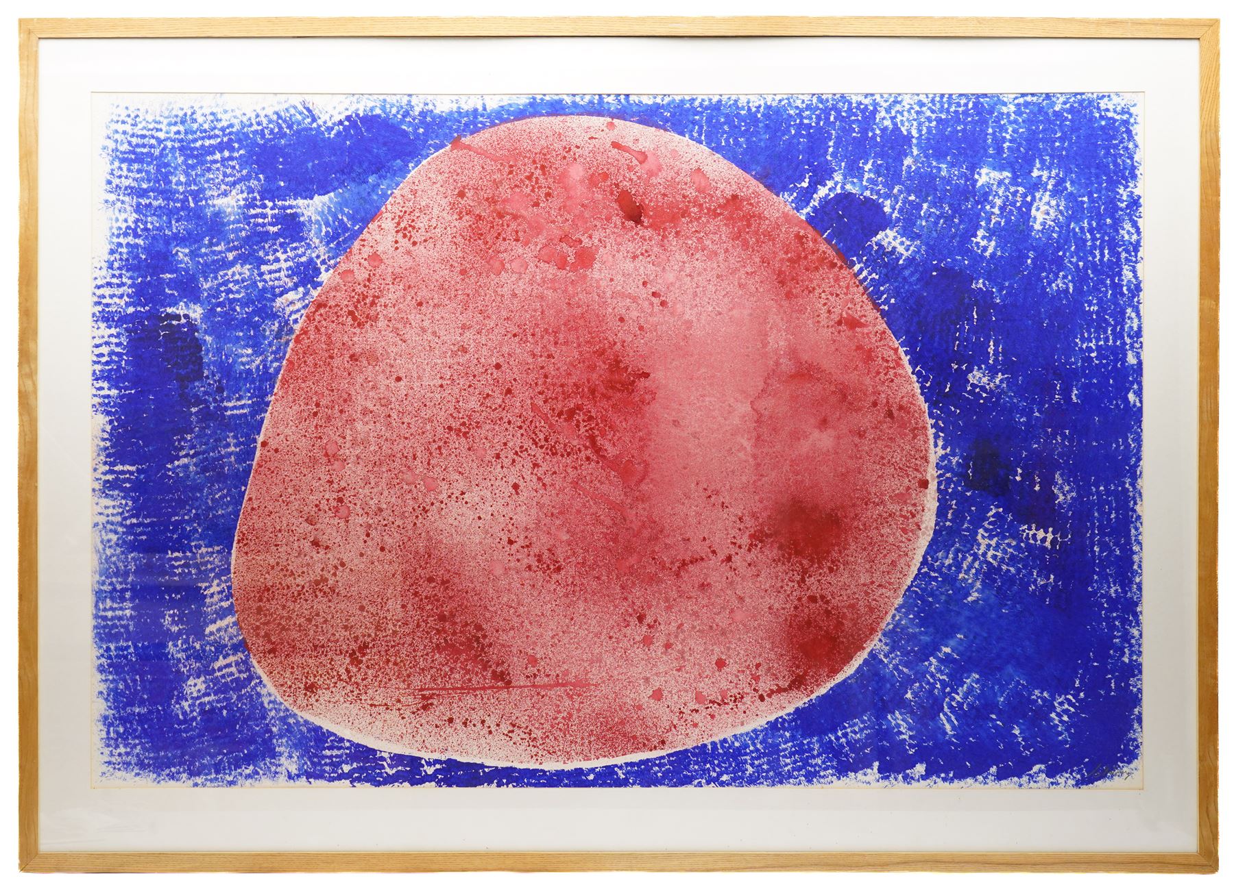 Gillian Ross Kelsey (British 1935-2025): 'Red Pebble', acrylic on paper unsigned 77cm x 116cm