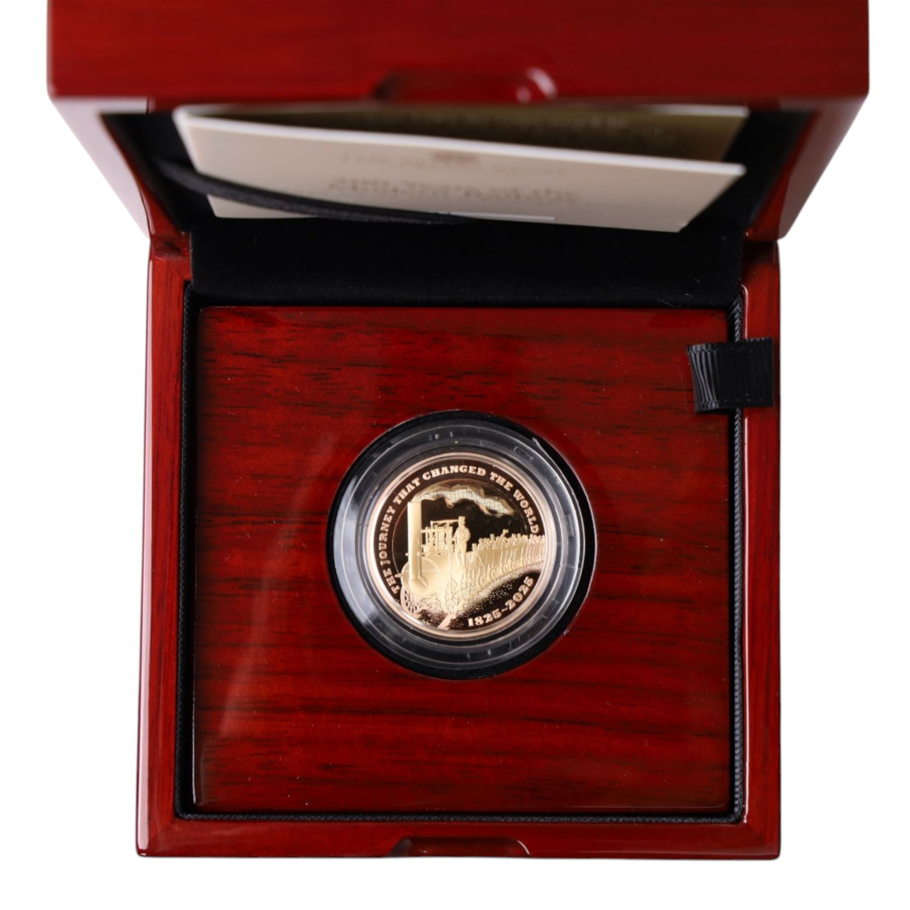 The Royal Mint United Kingdom 2025 '200 Years of the Modern Railway' gold proof two pound coin, cased and boxed with certificate