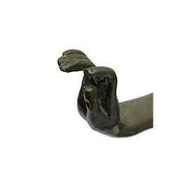 After Claire Jian Robertine Colinet (1880-1950); Art Deco style bronze, modelled as a dancing nude figure upon a marble base, H22cm