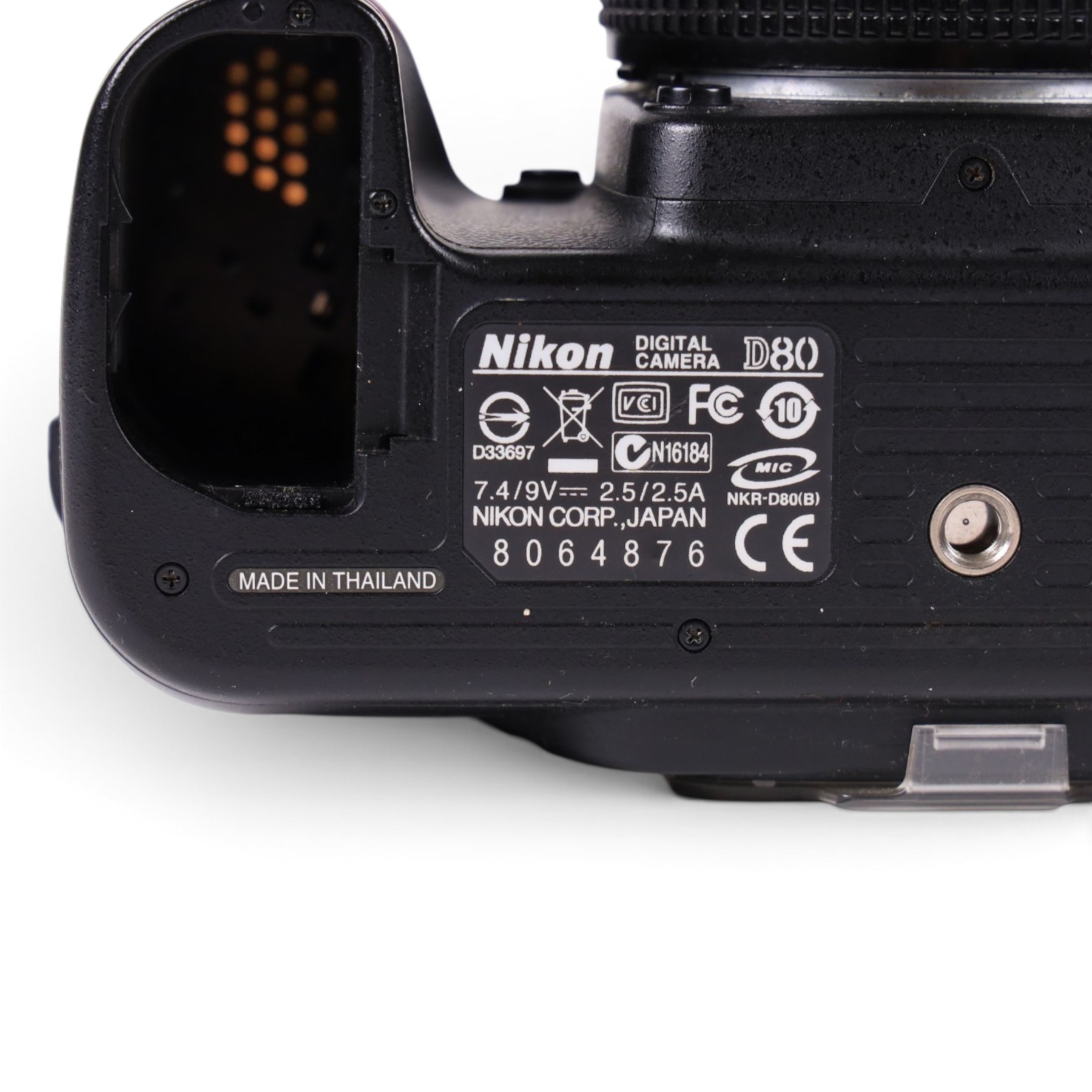 Nikon D80 camera, serial no. 2017183, with Nikon AF Nikkor 1:2.8 35-70mm lens, serial no. 312406, with Sigma carry case