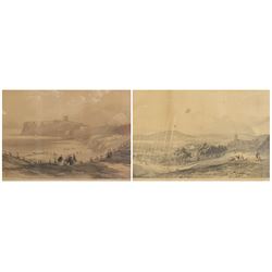 After Henry Barlow Carter (British 1804-1868): North and South Bays Scarborough, two 19th century lithographs 25cm x 34cm and 21cm x 31cm (2)