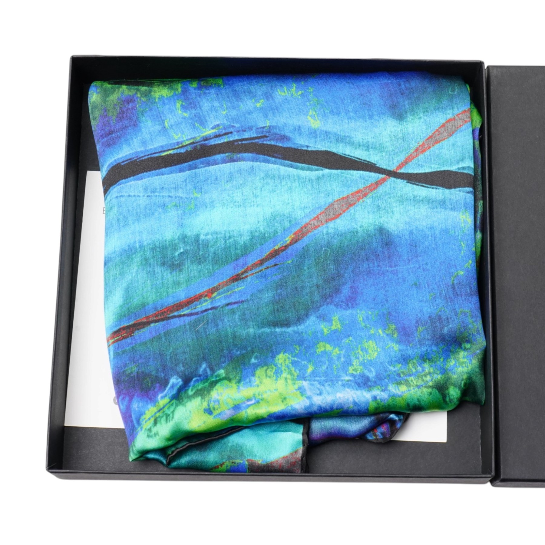 Collection of scarves, including Aspinal signature shield silk scarf in latte with 'Aspinal of London' motif, Niamh Daniels large blue, green and red silk scarf, Jaeger diamond silk scarf 'To commemorate the Queen's Diamond Jubilee 1952-2012', four White Company cotton handkerchiefs, etc (9)