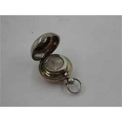 Early 20th century silver sovereign holder, of circular form, engraved with monogram, hallmarked William Luckett, Birmingham 1910, D3.5cm