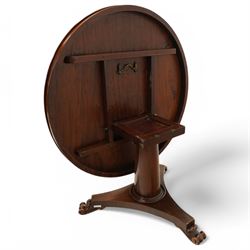 Victorian mahogany pedestal breakfast table on scroll feet, 128x74cm, with four walnut balloon back dining chairs with vase reeded legs, 89x45x44cm 