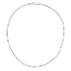 18ct white gold round brilliant cut diamond necklace, stamped, total diamond weight approx 6.50 carat